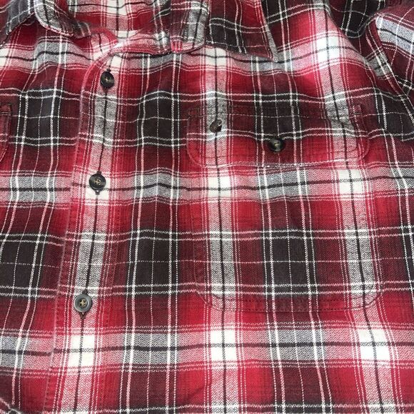 Carhartt Regular Fit Heavy Flannel Shirt Red Plaid Long Sleeve Men's Size 2XLT - Picture 2 of 5